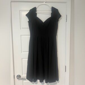 Unique Vintage Black Midi Dress